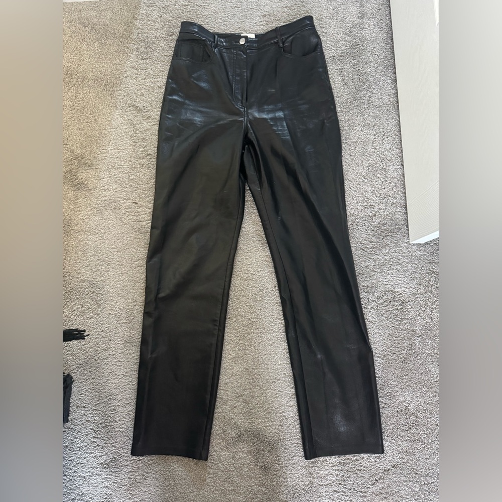 Wilfred Black Faux Leather High-Rise Pants